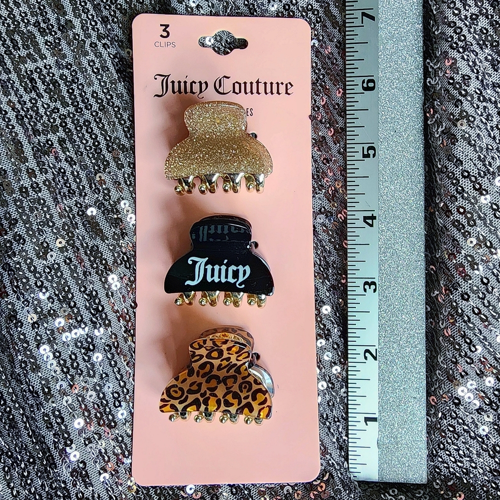 Juicy Couture Hair Claw Set LA Logo 3pc Clip